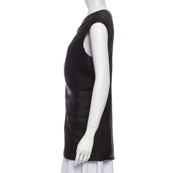 Helmut Lang Asymmetrical Sleeveless Black Silky Top - Picture 2 of 3